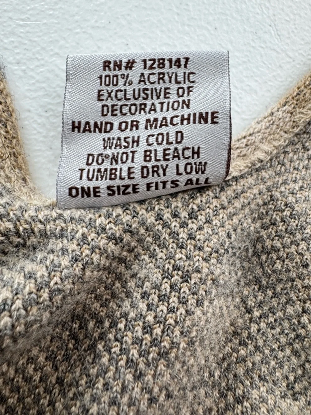 Camo Ruana Poncho Wrap Fringe Shawl Camo Beige Gray Open Front One Size